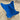 Blue butterfly chair on a wooden floor