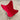 Red chair with black metal frame on a wooden floor