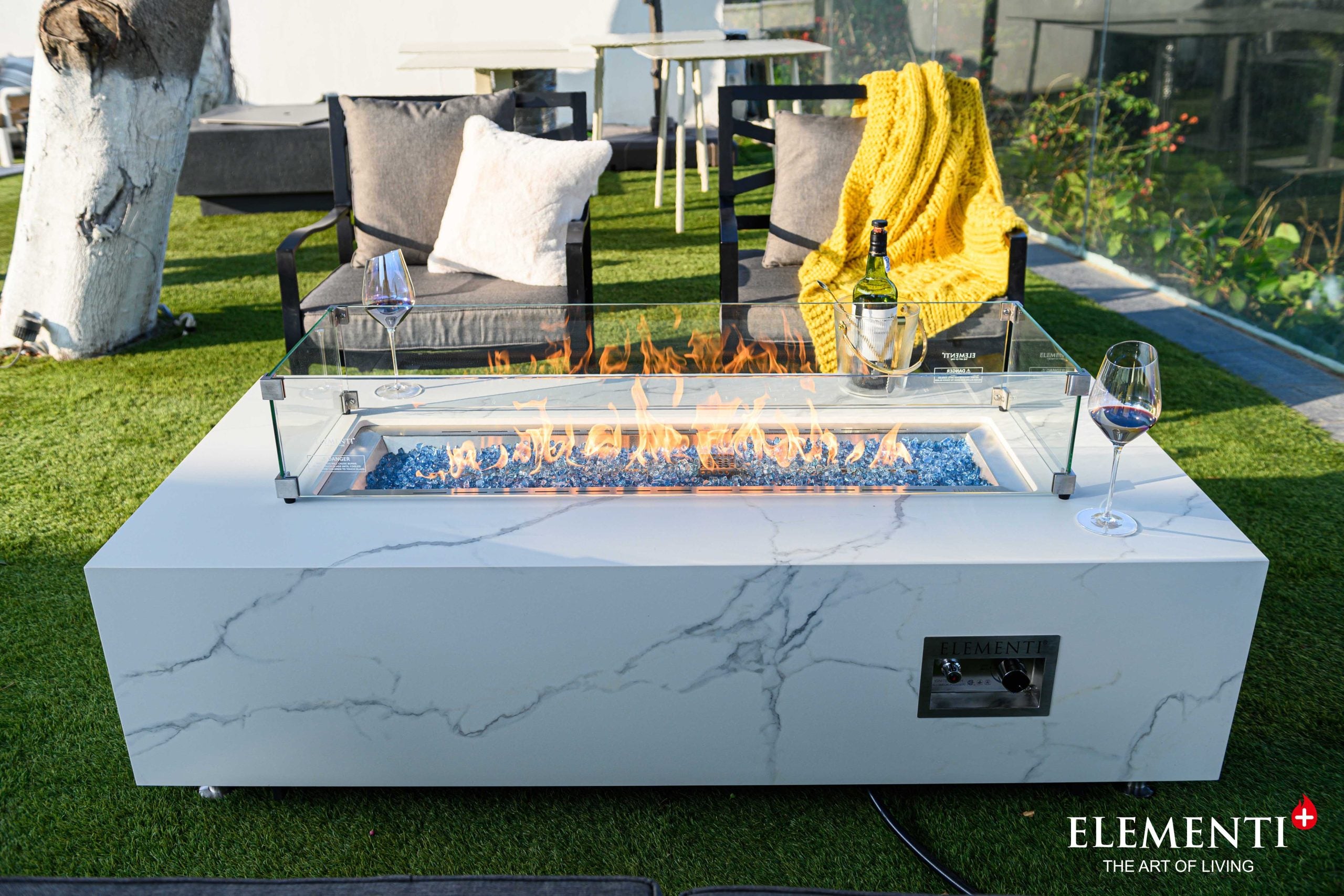 Firetop Table Carrara Porcelain Top Fire Table – CFR Patio